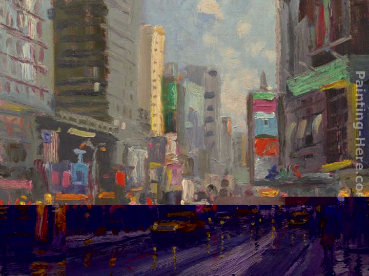 Time Square painting - Thomas Kinkade Time Square art painting
